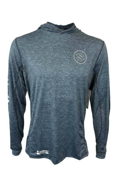 Suzuki Heather Blue Hooded Sun Shirt